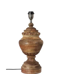 COTTEX Lampfot E27 47cm Trä/Borstad mässing