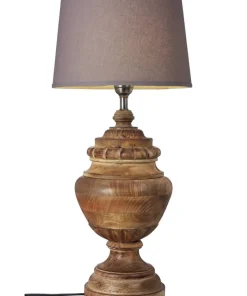 COTTEX Lampfot E27 47cm Trä/Borstad mässing