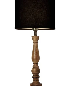 COTTEX Lampfot E27 46cm Trä/Borstad mässing
