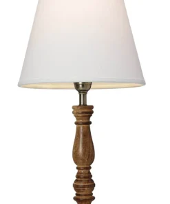 COTTEX Lampfot E27 40cm Trä/Borstad mässing