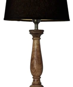 COTTEX Lampfot E27 57cm Trä/Borstad mässing