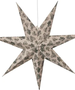 COTTON Mönstrad Pappersstjärna 60cm Beige/Grön