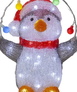 CRYSTALO Utomhusdekoration Pingvin 30cm 40LED Flerfärgad IP44