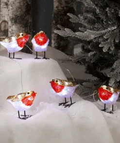 CRYSTALO Utomhusdekoration Fåglar Batteri 10cm 40LED Flerfärgad