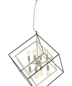 CUBES Taklampa Stor 8L 73cm Svart/Krom