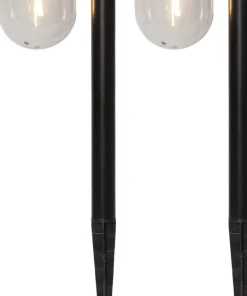 CUPOLA Solcells-pollare 2-Pack 30cm Svart