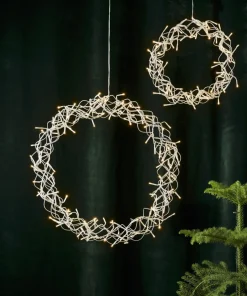 CURLY Hängande Krans 30cm 80LED Silver