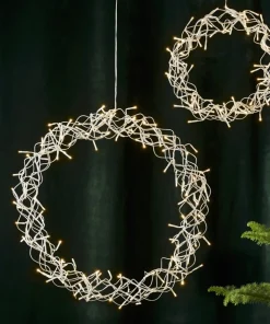 CURLY Hängande Krans 50cm 120LED Silver