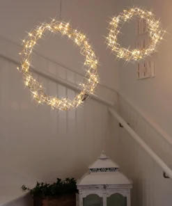 CURLY Hängande Krans 50cm 120LED Silver