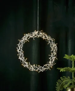 CURLY Hängande Krans 50cm 120LED Silver