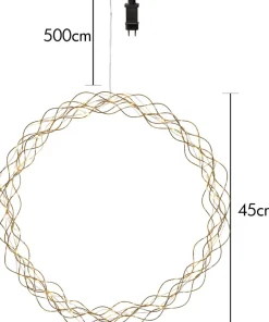 CURLY Hängande krans 45cm Mässing