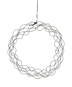 CURLY Hängande krans 30cm Svart