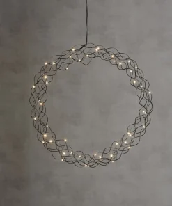 CURLY Hängande krans 48cm Svart