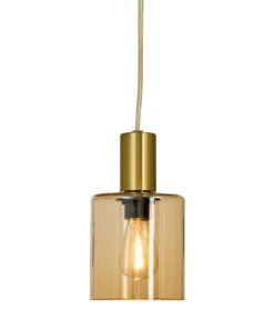 CYLINDER Fönsterlampa 16cm Matt Mässing/Amber