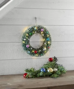 DECORINI Krans Batteri 20cm Grön