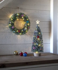 DECORINI Krans Batteri 20cm Grön