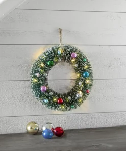 DECORINI Krans Batteri 20cm Grön