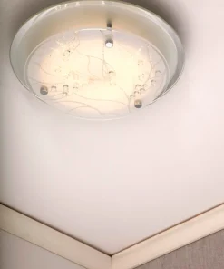 DENISE LED-Plafond 25cm Vit/Krom