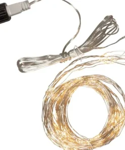 DEW DROP Ljusgardin 1*2m 200LED Varmvit/Silver