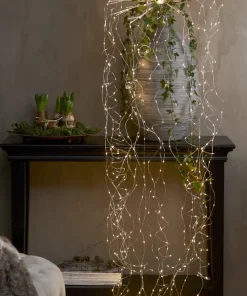 DEW DROP Ljusgardin 3,2m 600LED Daylight/Silver