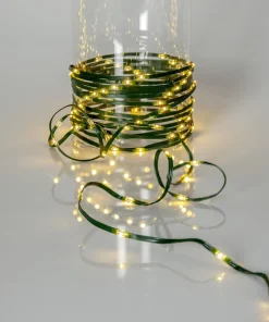 DEW DROP MICRO Ljusslinga 15m 200LED Varmvit/Grön