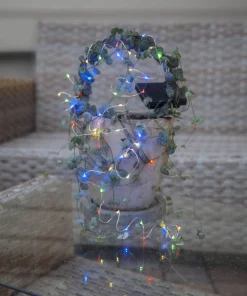 DEW DROP Solcells-ljusslinga 0,5cm 50LED Silver IP44