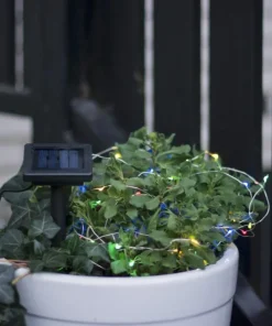 DEW DROP Solcells-ljusslinga 0,5cm 50LED Silver IP44