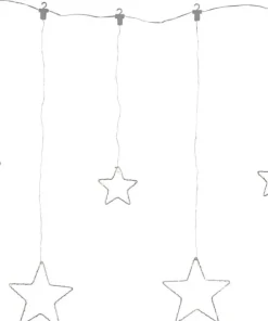DEW DROP STARS Ljusgardin 1,2m 84LED Daylight/Silver