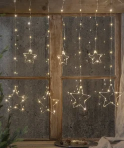DEW DROP STARS Ljusgardin 1,2m 84LED Daylight/Silver