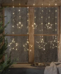 DEW DROP STARS Ljusgardin 1,2m 84LED Daylight/Silver