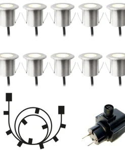 DEXTER Decklight 4cm 10-Pack inkl. Trafo 12V IP67