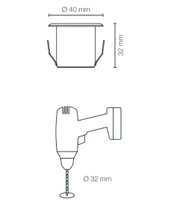 DEXTER Decklight 4cm 10-Pack inkl. Trafo 12V IP67