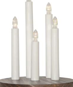 DORIS Ljusstake Batteri 17,5cm LED Vit/Trä