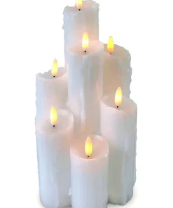 DRIPPED LED-Blockljus 7LED 28cm Vit