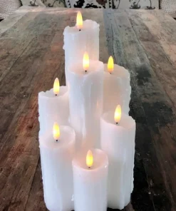 DRIPPED LED-Blockljus 7LED 28cm Vit