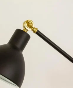 DUBLIN Golvlampa 140cm Svart/Matt Mässing