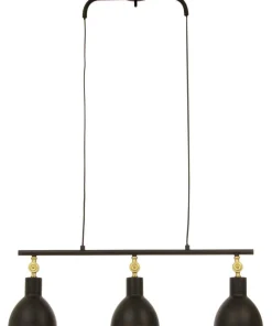 DUBLIN Taklampa 3:a 76cm Svart/Matt Mässing