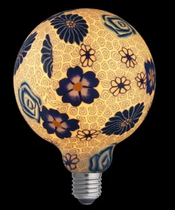 E27 FLOWER BLUE Glob125 Dimbar 6W 2200K 180lm LED-Lampa