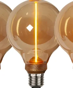 E27 Glob95 DecoLed 3-Steg Dimbar Minne 2W 1800K 100lm Amber
