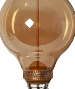 E27 Glob95 DecoLed 3-Steg Dimbar Minne 2W 1800K 100lm Amber