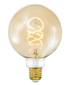E27 Glob125 3-Stegs Dimbar 4W 250lm 2000K Curly Amber