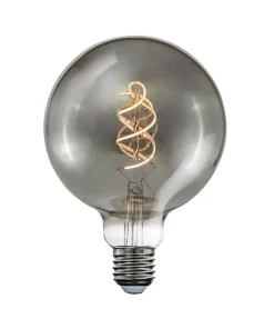 E27 Glob125 3-Stegs Dimbar 4W 150lm 1800K Curly Smoke
