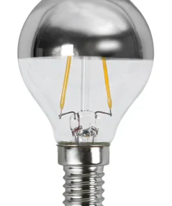 E14 Toppförseglad Klot 3,5W 2700K 250lm Silver LED-Lampa