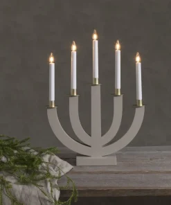 ELI Träljusstake 7L 47cm Beige
