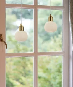 ELIN Fönsterlampa 15cm Matt Mässing/Vit