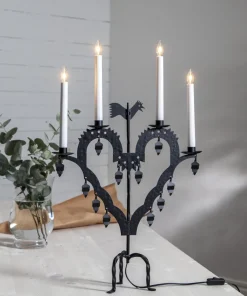 EL-TUPP Metalljusstake 4L 62cm Svart
