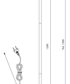 EPSILON Golvlampa 150cm Svart