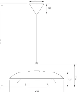 EPSILON Taklampa 45cm Matt Mässing