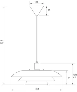 EPSILON Taklampa 45cm Svart