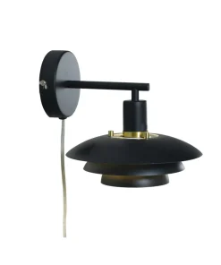 EPSILON Vägglampa 20cm Svart